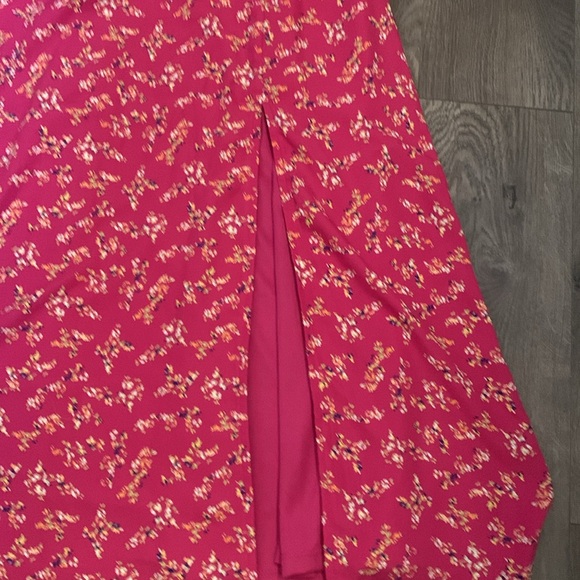 Lulus Bliss Me Hot Pink Floral Print Midi Skirt - NWOT! - Picture 4 of 12